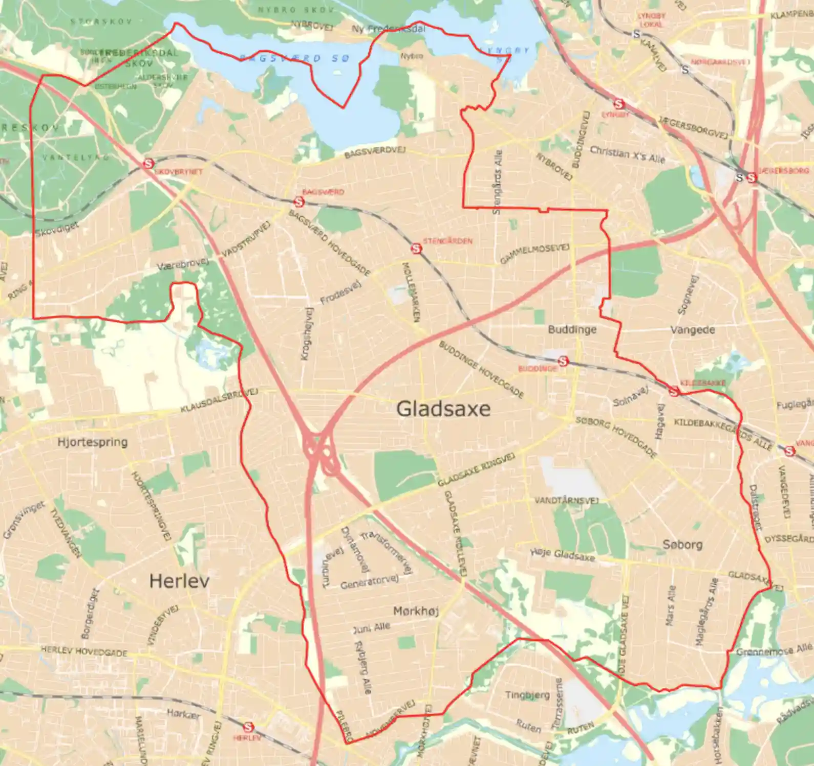 Sattelit billede af Gladsaxe